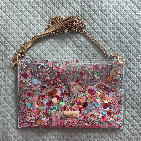 Packed Party Pink and Gold Confetti Clutch / Crossbody Bag - Picture 4 of 4